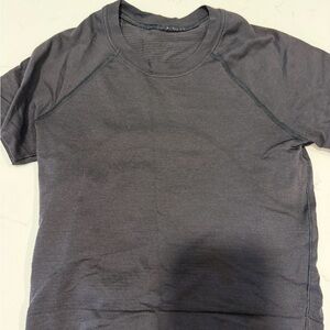 Womens Black Crew Neck crop Short-Sleeve Shirt